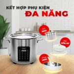 Nồi đa năng Sharp KN-MC90V-ST (Kèm 3 Phụ kiện Nồi Sứ, Khay Hấp Inox, Giá đỡ Inox)  - NGỪNG KINH DOANH