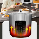 Nồi đa năng Sharp KN-MC90V-ST (Kèm 3 Phụ kiện Nồi Sứ, Khay Hấp Inox, Giá đỡ Inox)  - NGỪNG KINH DOANH